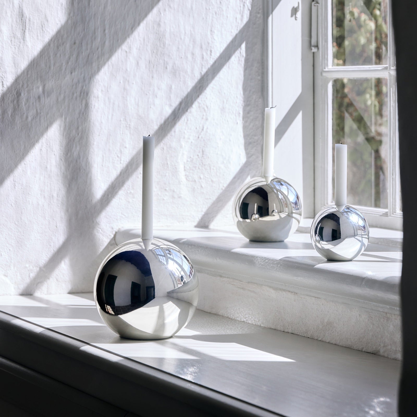 SPHERE lysestage, large, Chrome
