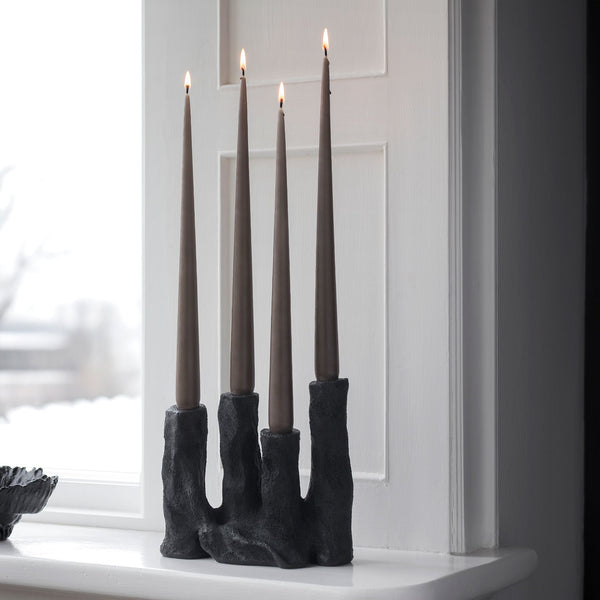 ART PIECE four candleholder, Black