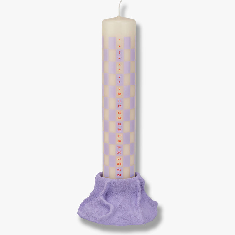 ART PIECE lava candleholder, Light lilac