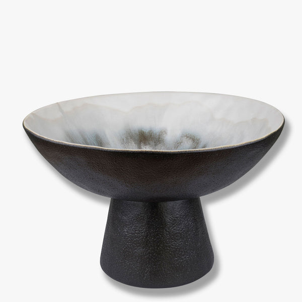 BY HAND bowl on foot, Off-white