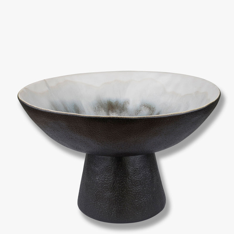 BY HAND bowl on foot, Off-white