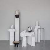 BY HAND curve vase, small, Off-white