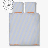 DIAGONAL bed set, Light blue / Sand