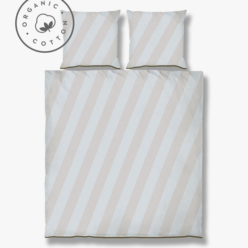 DIAGONAL bed set, Light grey / Sand