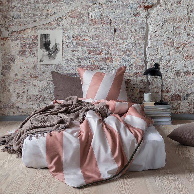 DIAGONAL bed set, Brick / Sand