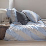 DIAGONAL bed set, Light blue / Sand