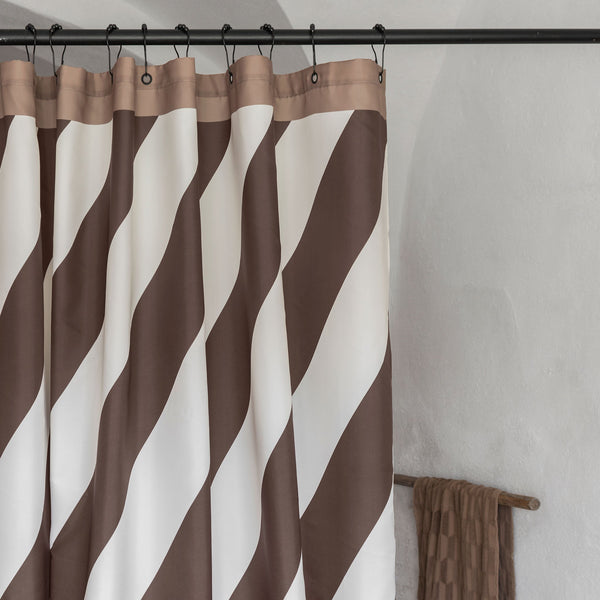 DIAGONAL shower curtain, Chocolate