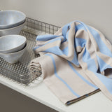 STRIPES viskestykke, 2-pak, Light blue