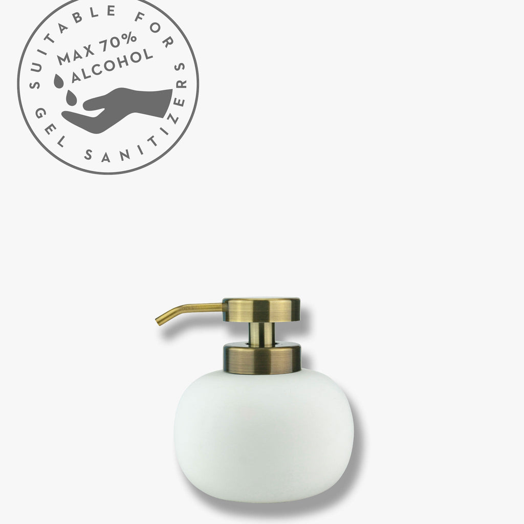 LOTUS Soap Dispenser, Low, White | Ceramic | Mette Ditmer – Mette
