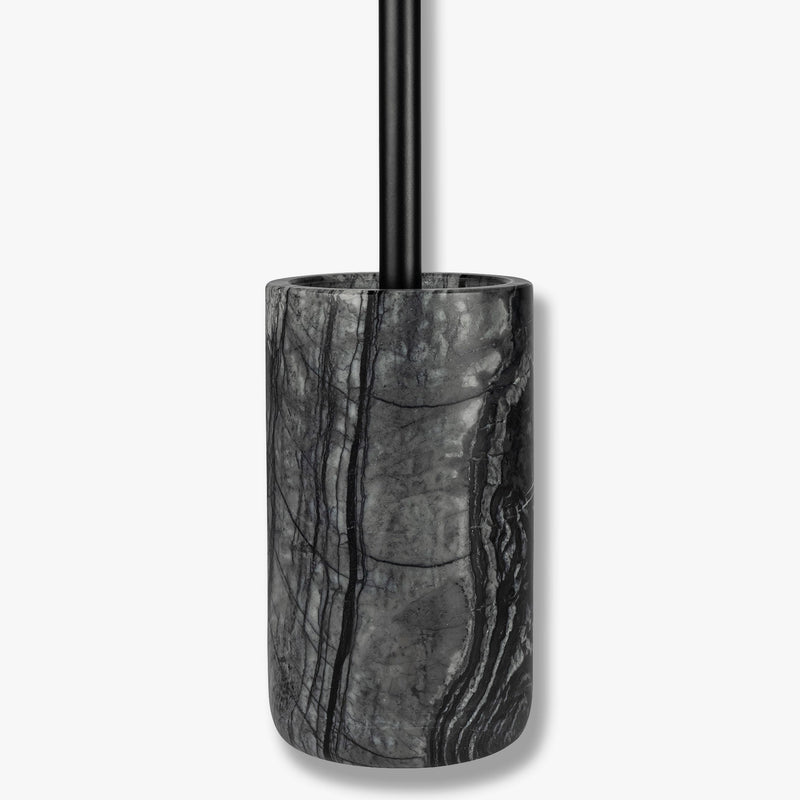 MARBLE toilet brush holder, Black / Grey