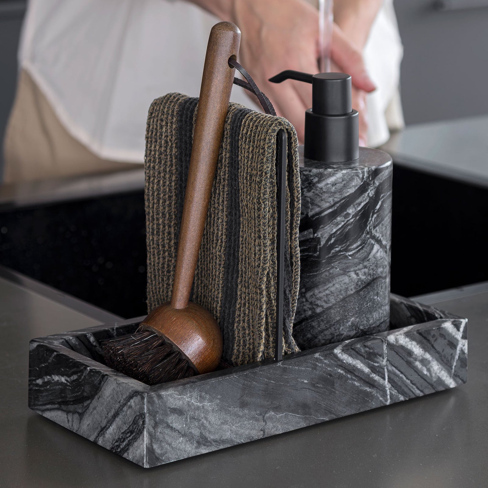 MARBLE dishwashing organizer, Black / Grey – Mette Ditmer