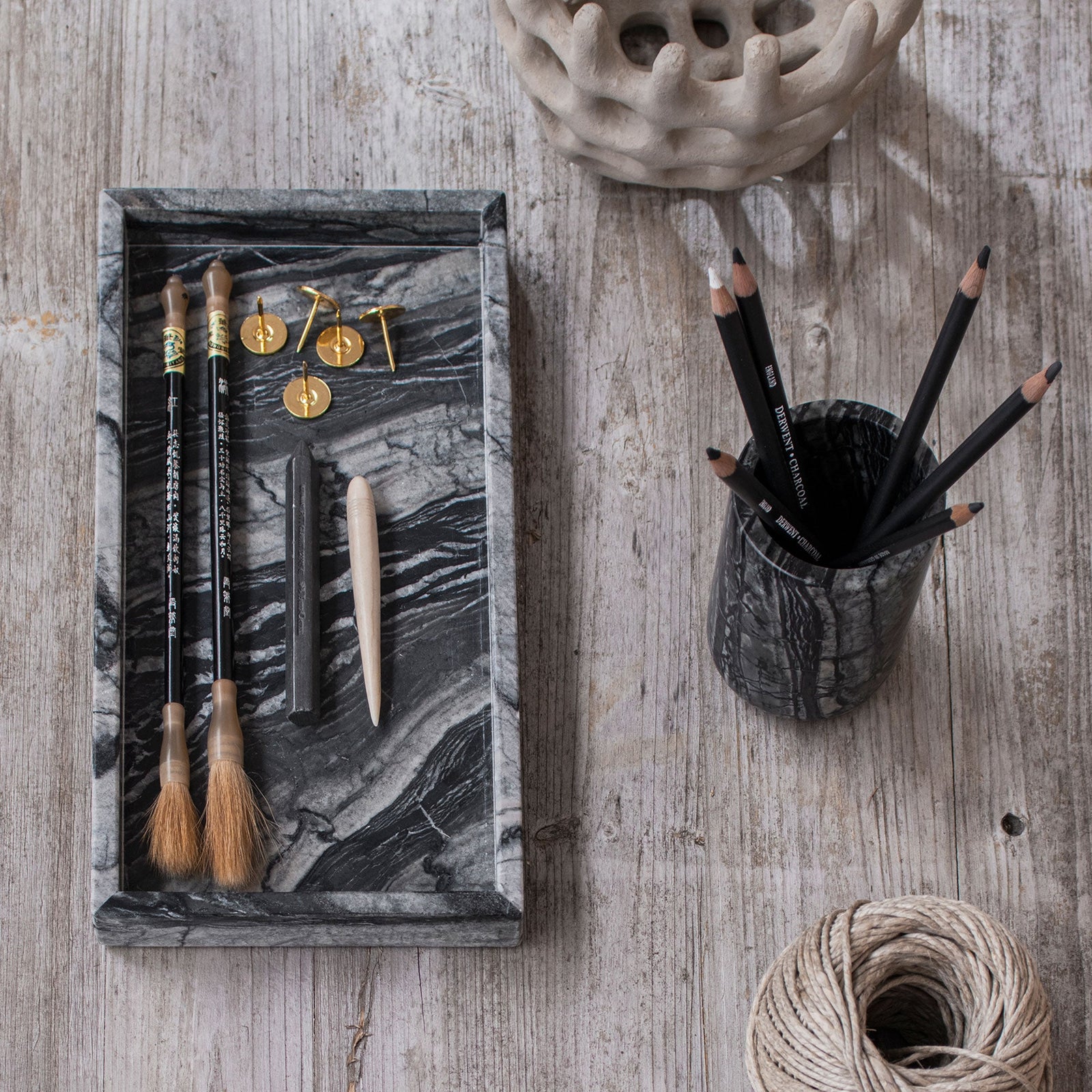 MARBLE toothbrush holder, Black / Grey – Mette Ditmer - International