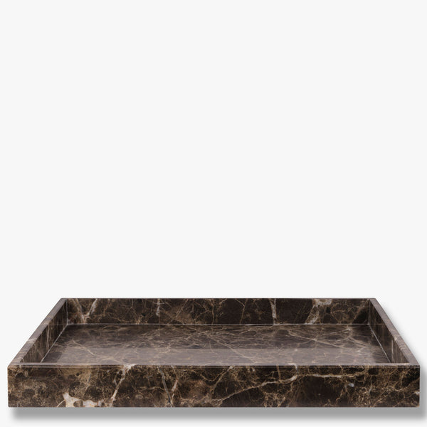 MARBLE tray, large, Brown