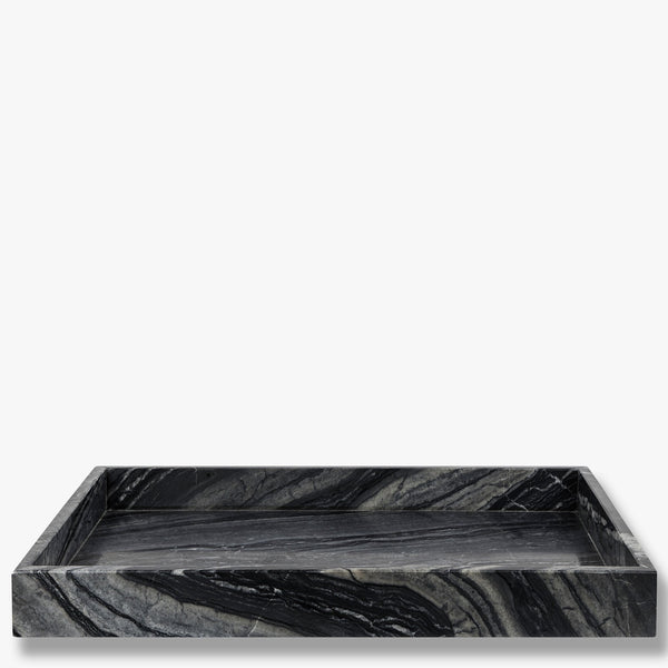 MARBLE tray, large, Black / Grey