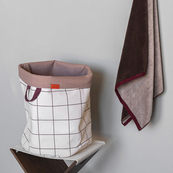 MESH laundry bag, Brown / Off-white