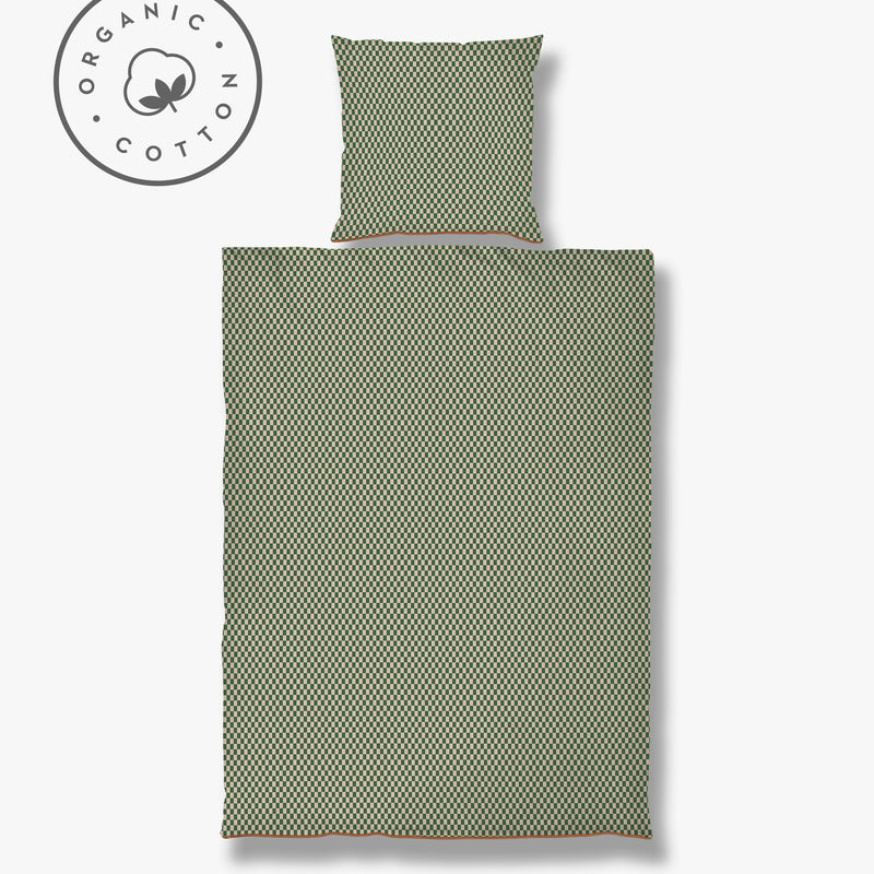 MINI bed set, Pine green / Tan