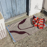 NOVA ARTE bath mat, Wine / Sand