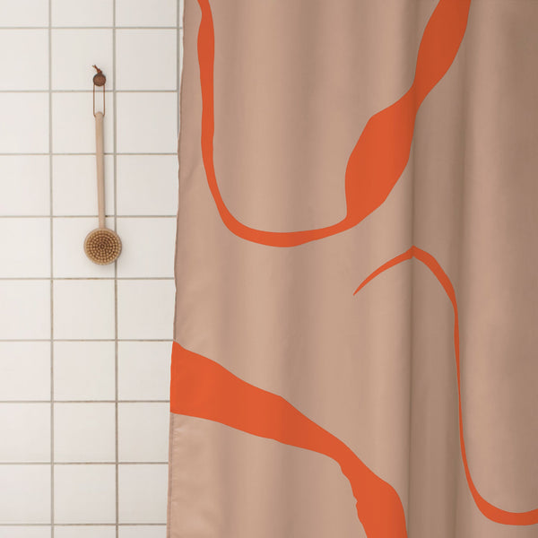 NOVA ARTE shower curtain, Latte / Orange