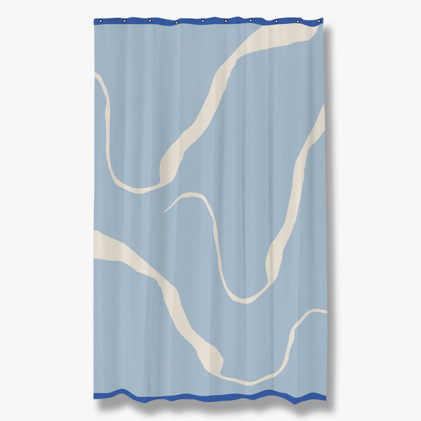 NOVA ARTE shower curtain, Light blue / Off-white