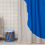 NOVA ARTE shower curtain, Light grey / Cobalt