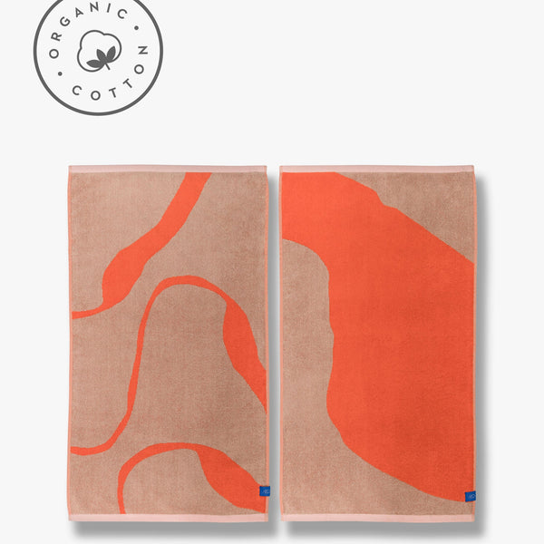 NOVA ARTE towel, Latte / Orange