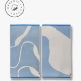 NOVA ARTE towel, Light blue / Off-wihte