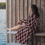 RETRO bath robe, Wine