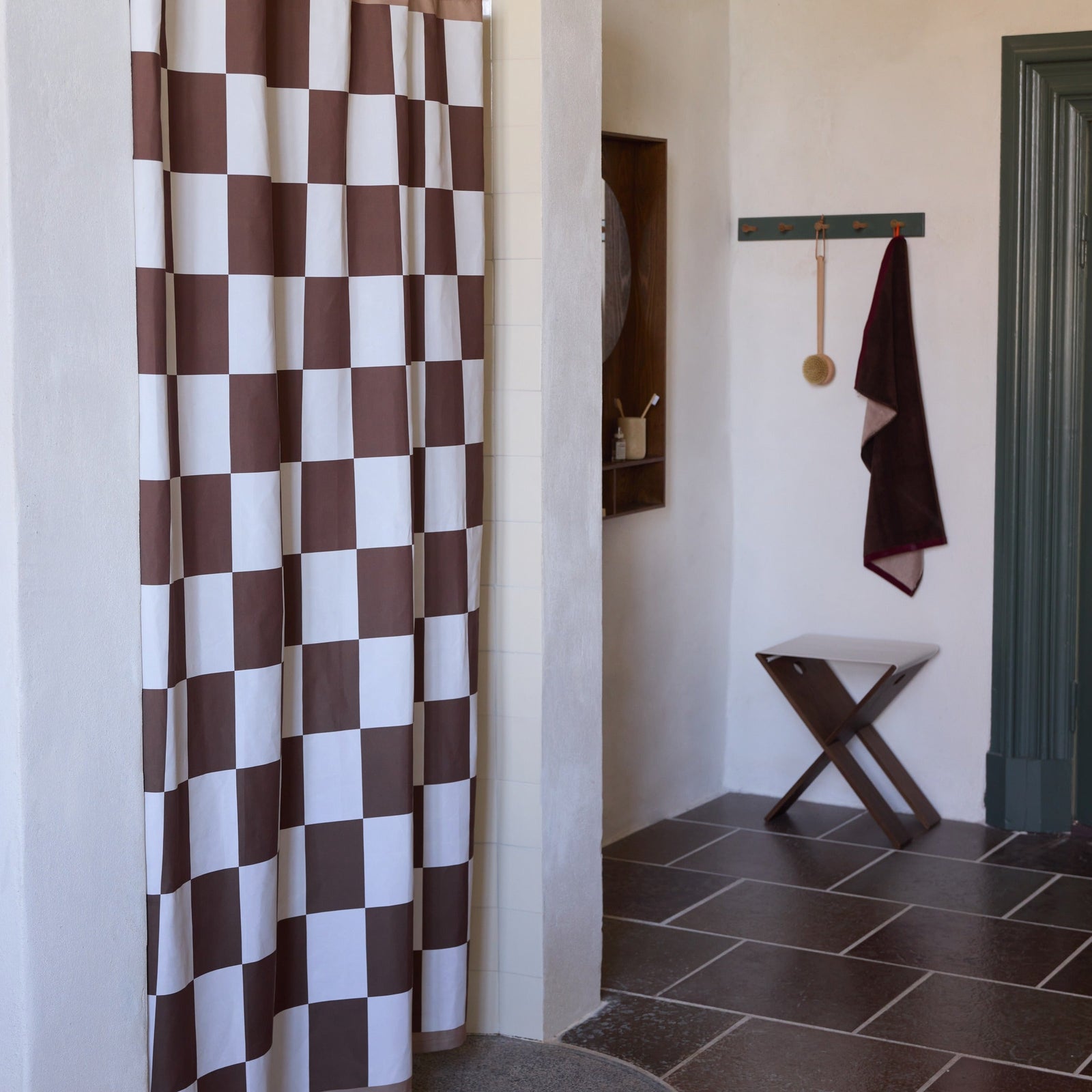 RETRO badeforhæng, Brown