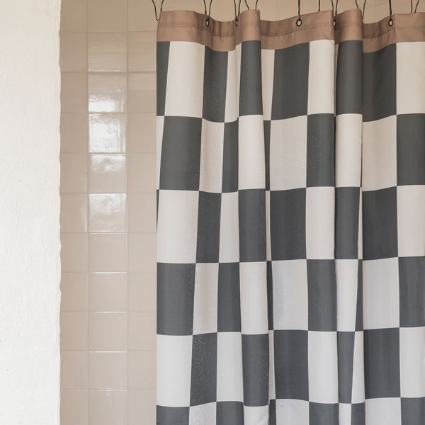 RETRO shower curtain, Dark grey