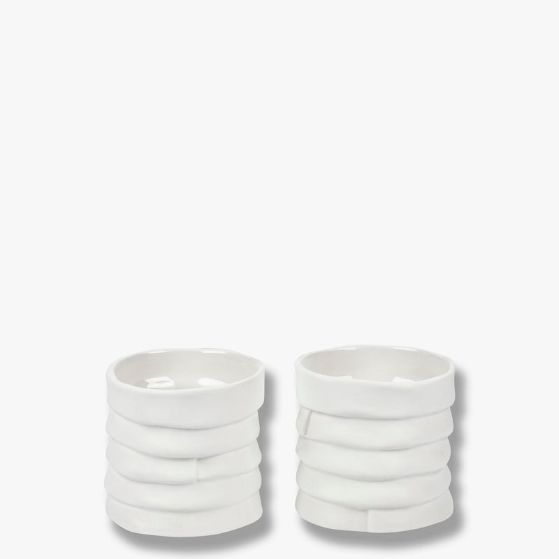 RIBBON tealight holders, Off-white, 2-pack