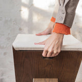 ROOTS folding stool, Dark oiled