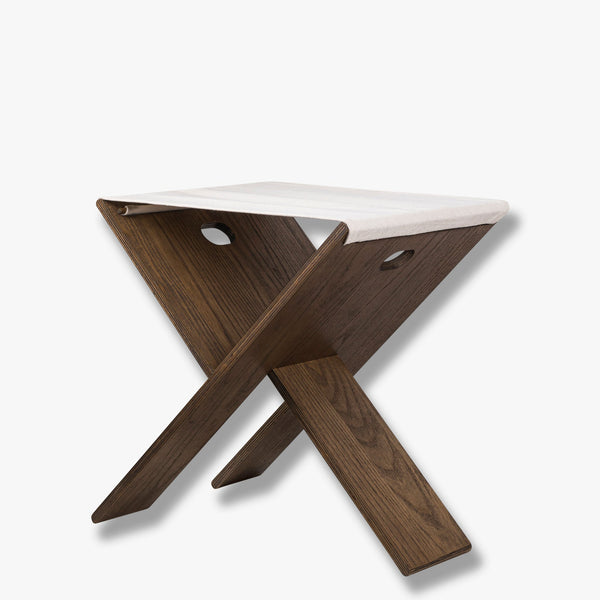 ROOTS folding stool, Dark oiled