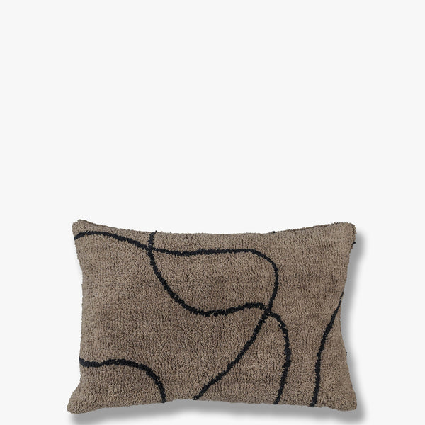 SHADOW tufted cushion cover, Brown