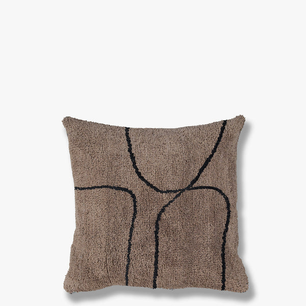 SHADOW tufted cushion cover, Brown