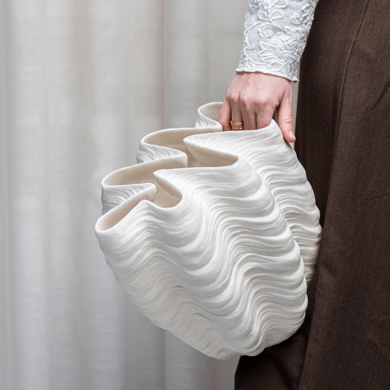 SHELL vase, large, Off-white
