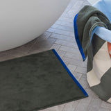 SOFT bath mat, Dark olive / Light blue