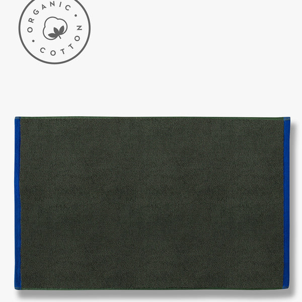 SOFT bath mat, Dark olive / Light blue