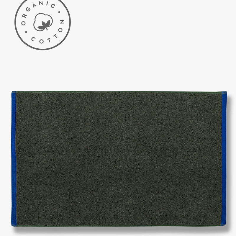 SOFT bath mat, Dark olive / Light blue