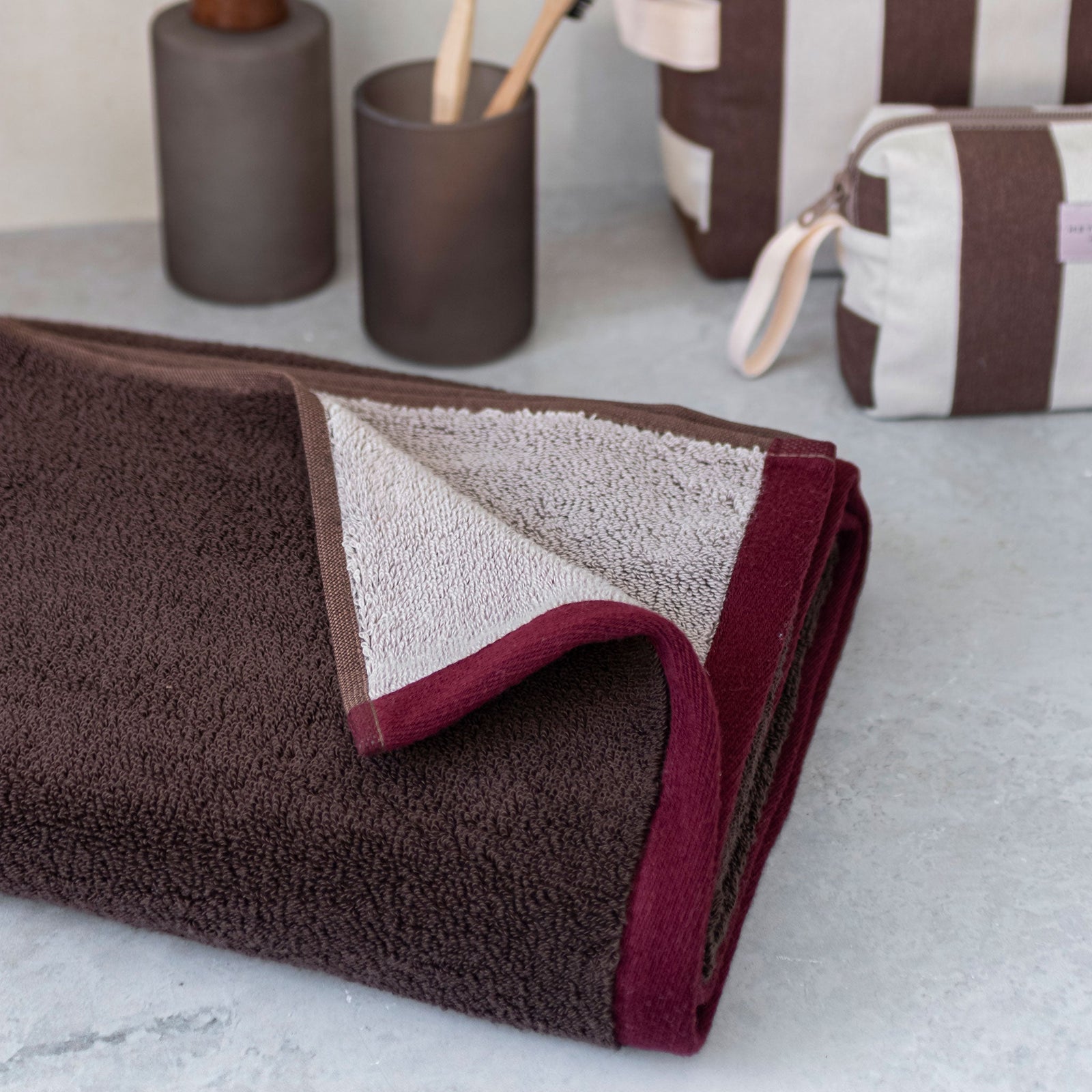 SOFT Towel, Brown and Sand | Cotton Towel | Mette Ditmer – Mette