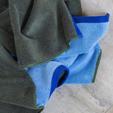 SOFT Towel, Dark Olive / Light blue