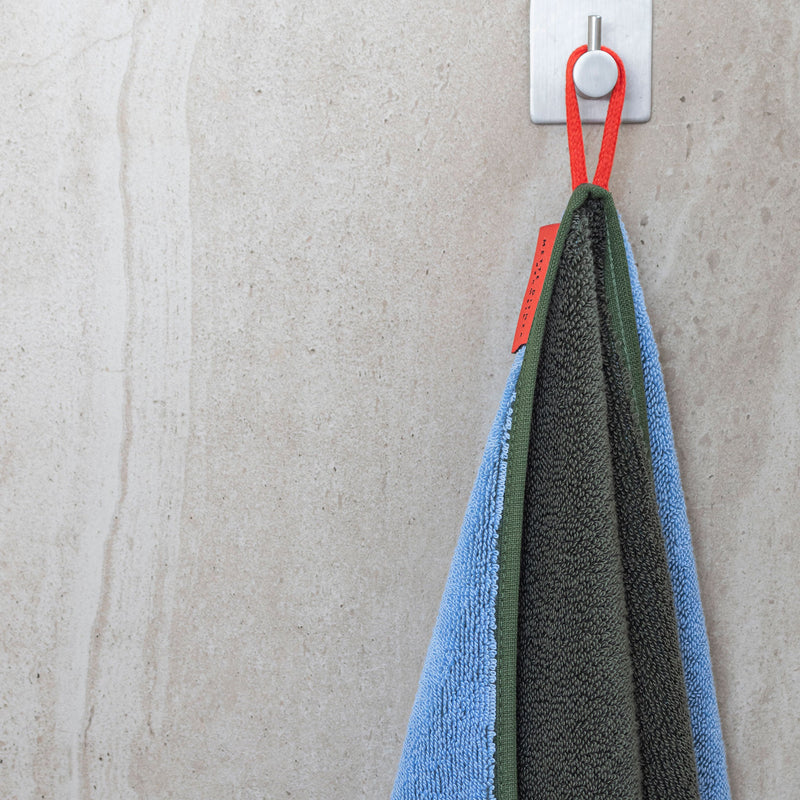 SOFT Towel, Dark Olive / Light blue