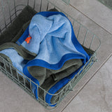 SOFT Towel, Dark Olive / Light blue