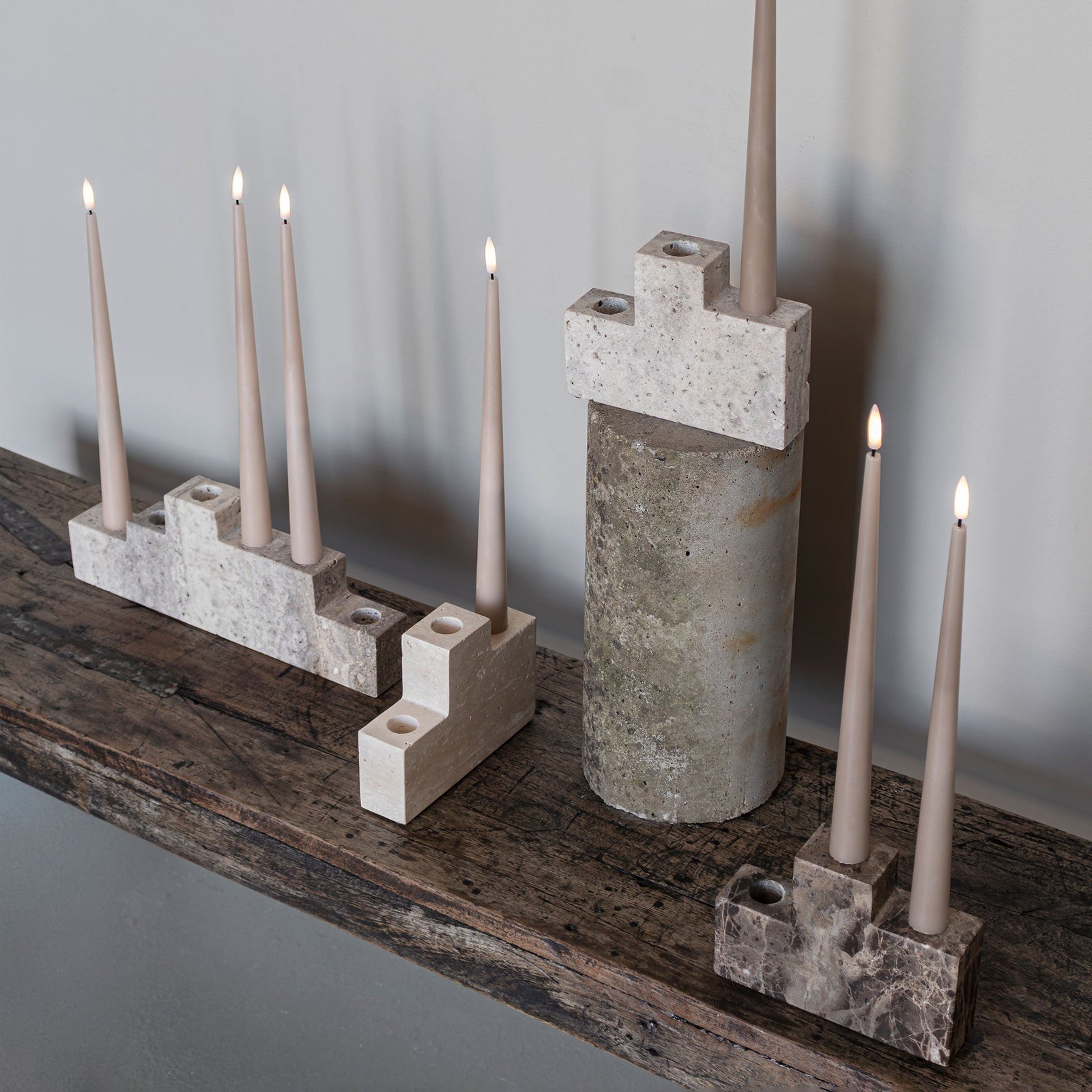 STEP trio candleholder, Chalk – Mette Ditmer - International