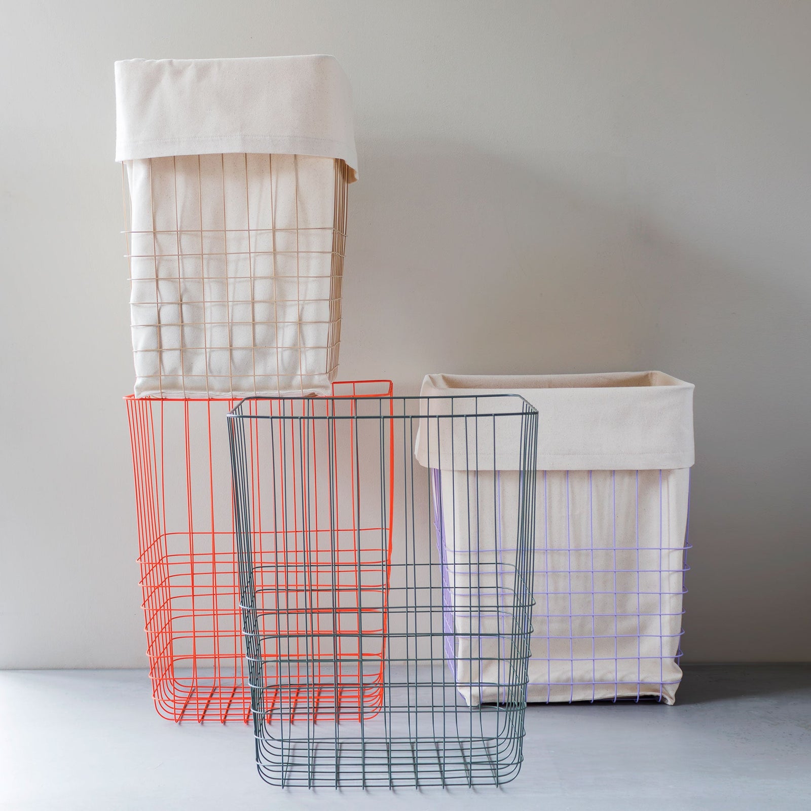 STORE-IT basket with canvas bag, large, Sand – Mette Ditmer