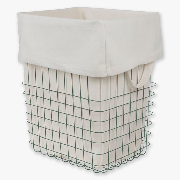 STORE-IT basket with canvas bag, large, Thyme green