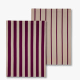 STRIPES viskestykke, 2-pak, Wine