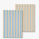 STRIPES viskestykke, 2-pak, Light blue