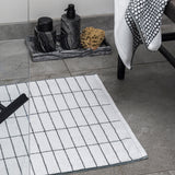 TILE STONE bath mat, Black / Off-white