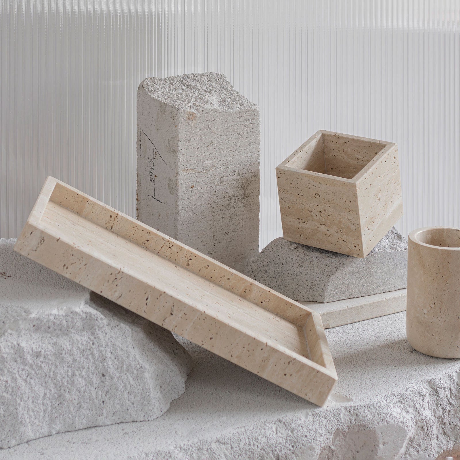 TRAVERTINE cube, Linen – Mette Ditmer - International