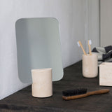 TRAVERTINE mirror, Linen